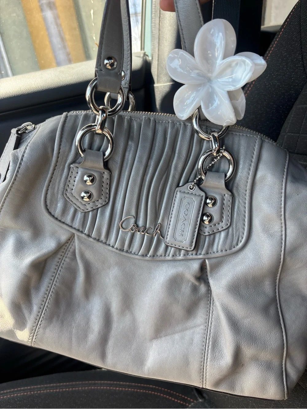 Grey Coach Ashley medium size Fall bag